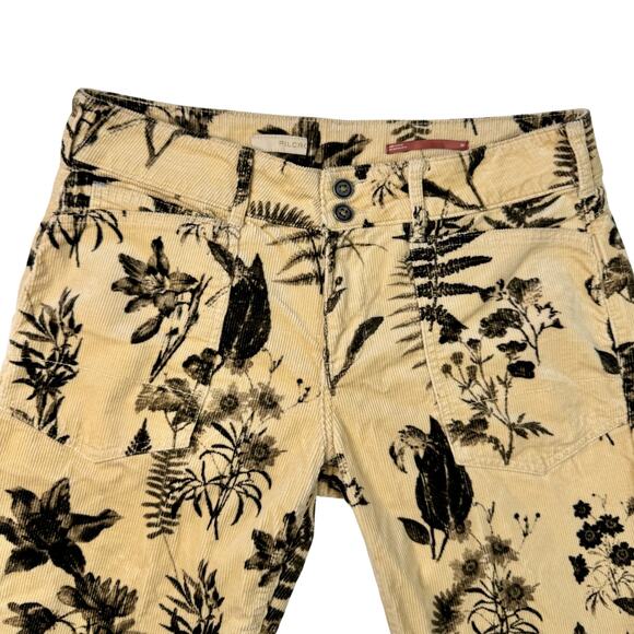 Pilcro Anthropologie Wanderer Mid-Rise Corduroy Pants Beige Floral Women’s 30 - Picture 8 of 16